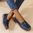 thumbnail image 3 of Rokment Women's Protective Toe Walking Shoes Comfortable Leather Slip on Flat Loafers Orthotic Non Slip Work Fashion Sneakers Blue Size 7, 3 of 7