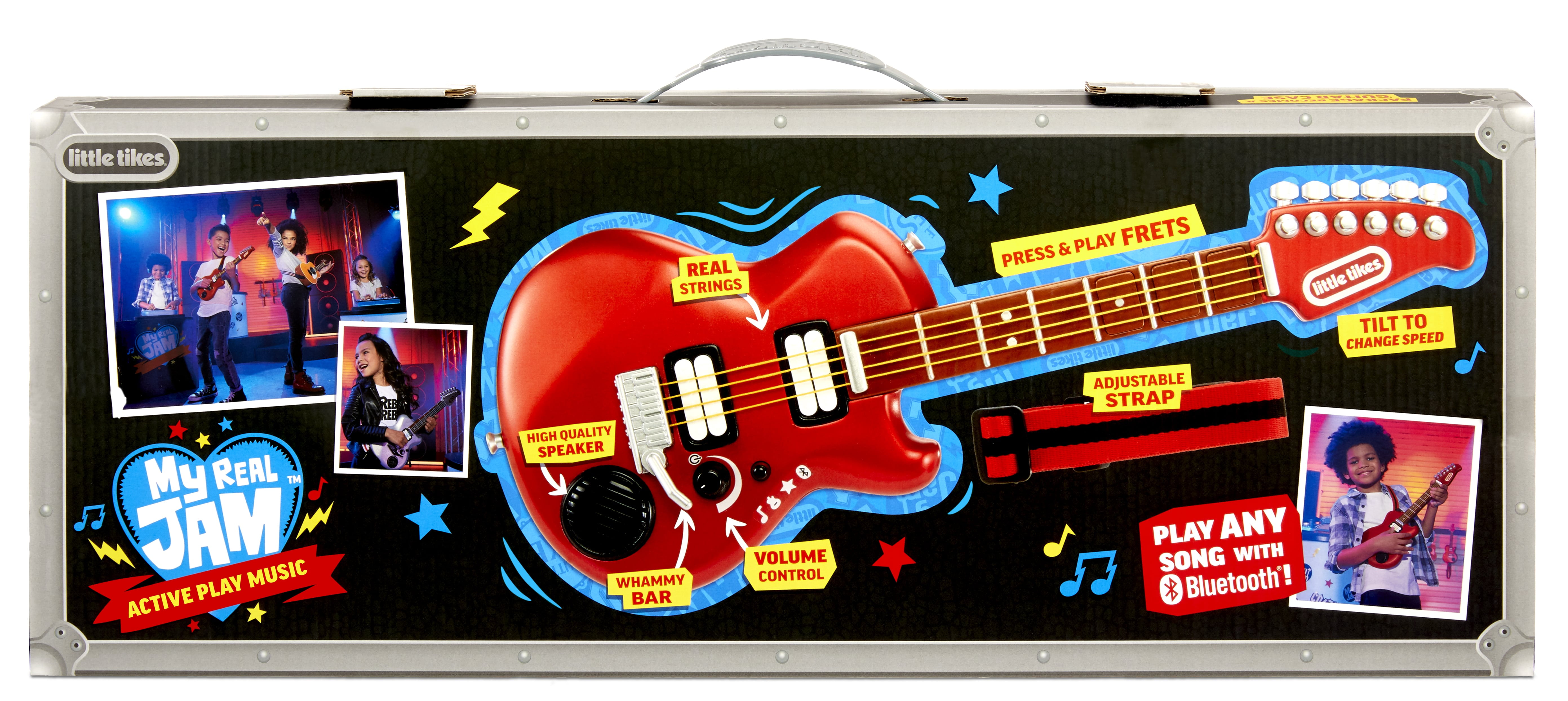 Little Tikes My Real Jam Electric Guitar, Toy Guitar with Strap, Toy