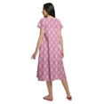 thumbnail image 2 of Moomaya Printed Short Sleeve Nightdress For Ladies Button Placket Nightwear, 2 of 5