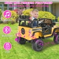 thumbnail image 4 of VIBESPARK 12V Ride on Toys for Toddlers Ride on Cars with Remote Control, Battey Powered Ride on Truck Car w/ Bluetooth Music, LED Lights, Spring Suspension, 3 Speeds, Yellow, 4 of 11