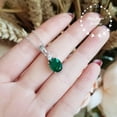 thumbnail image 2 of Natural Green Emerald Pendant Silver Pendant Handmade Pendant may birthstone emerald jewelry locket chain Promise Pendant, 2 of 2