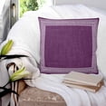 thumbnail image 3 of Dark Purple Geometric 14x14 Pillow Covers Set of 2, White Greek Key Design Burlap Modern Art Throw Pillow Covers Decorative Couch Cushion Case, Microfiber Square Pillowcases for Bedroom Living Room, 3 of 7