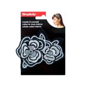 Embroidered Sequin Flower Headband Accent (Available in a pack of 24)