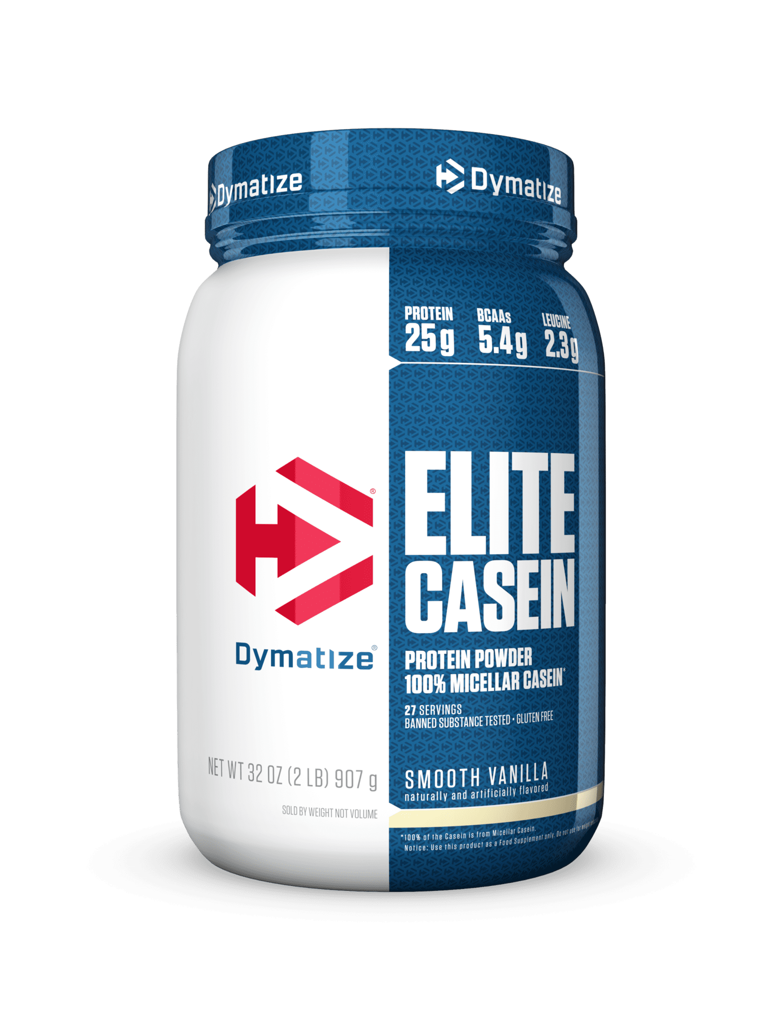 Dymatize Elite 100 Micellar Casein, Slower Absorbing, Smooth Vanilla