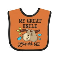 Inktastic My Great Uncle Loves Me with Sloth and Hearts Boys or Girls Baby Bib