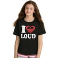 thumbnail image 4 of I Love Loud Heart Eyes Funny EDM Pot Crewneck T Shirts Boy Girl Teen Brisco Brands S, 4 of 6