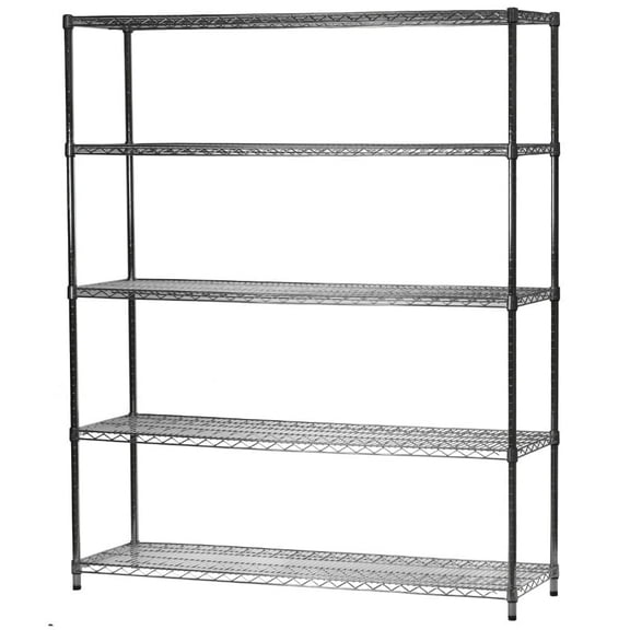 Shelving Inc. 21"d x 60"w x 72"h Chrome Wire Shelving with 5 Tier Shelves, Weight Capacity 800lbs Per Shelf
