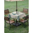 thumbnail image 4 of Outdoor Tablecloths with Umbrella Hole & Zipper, Teal Anchors Coastal 60x60 Inch Square Tablecloths, Vintage Summer Beach Nautical Waterproof Table Cloth, Patio/Pool/Picnic Table Covers, 4 of 8