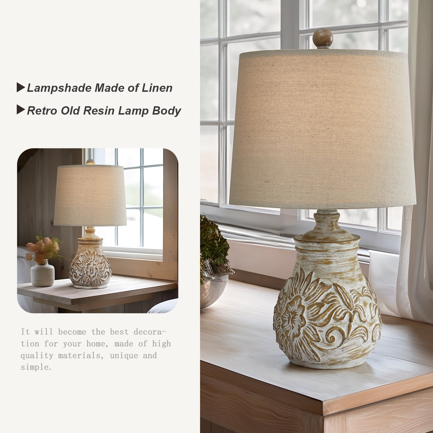 Caroline distressed cream table lamp deals