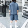 thumbnail image 4 of KyCheLot Boys Summer Suit School Uniforms Short Sleeve Formal Jackets and Dress Shorts with Pockets Set 1-12 Years, 4 of 7