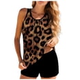 thumbnail image 1 of adviicd Bathing Suit for Women Women's Tankini Sets Two Piece Bathing Suits Tummy Control Square Neck Adjustable Straps Ruched Ribbed(Coffee,XL), 1 of 6