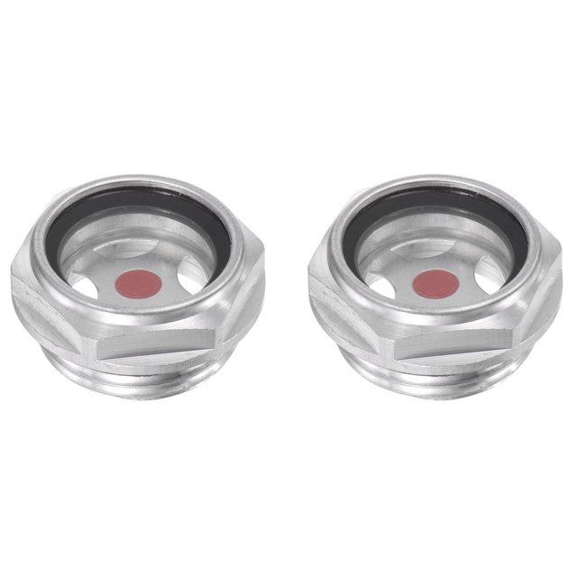Unique Bargains G1'x1' Male Threaded Aluminum Air Compressor Oil Level Gauge Sight Glass 2Packs