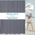 thumbnail image 4 of Dznils Gray PEVA Shower Curtain Liner Bathroom with Hooks Mildew Resistant Waterproof, 72" W x 78" H, 2 Pack, 4 of 10