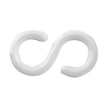 Mr. Chain S-Hook,2 In.,White,Acetal,PK10 50301-10