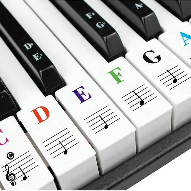 Autocollants de piano couleur pour claviers à touches 88/76/61/54