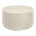 thumbnail image 1 of kurtrusly Plush Stylish And Practical Round Ottoman Cover In Velvet Fabric For Full Protection Applicable Size Beige, 1 of 6