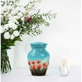 thumbnail image 7 of JAGASY Red Rose Mini Urn for Parents - Small Urns for Human Ashes Keepsake - Sky Blue Clouds Funeral Urn for Ashes for Women - Flowers Cremation Urns for Mother - (3 Inch), 7 of 7