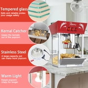 Commercial Popcorn Maker Machine, Enyopro 12oz Kettle Stainless Steel Popcorn Machine with Tempered Glass, Warming Deck, 850W Countertop Popcorn Popper for Movie Theatre, Parties