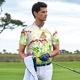 thumbnail image 5 of Balery Plants and Insects Printed Men’s Short Sleeve Polo Shirt, Midweight Men's Shirt,Golf Polo shirts -Medium, 5 of 8