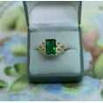 thumbnail image 2 of 3Ct Emerald Cut Green Emerald 14K Yellow Gold Finish Engagement Simulated Ring, 2 of 2