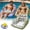 Green, variant on 3-in-1 Inflatable Pool Lounge Chair, U-Shaped Water Inflatable Pool Float Chair, Inflatable Pool Float for Adults, Bottom Mesh Cutout, Comfortable Pool Chairs for in Pool Beach Lake