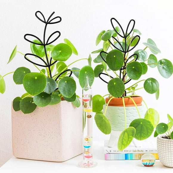 Small Trellis for Potted Plants Wrought Iron Leaf Shape Garden Trellis for Indoor Outdoor Decorative Climbing Plants Support Trellis for Vines Roses