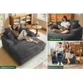 thumbnail image 6 of IPKIG Oversized 53" Chaise Lounge Chair with Lumbar Pillows, Fluffy Plush Faux Fur Sleeper Sofa Bed in Gray for Living Room, Bedroom & Home Theater, 6 of 9