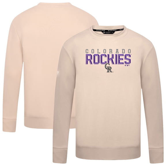 Men's Levelwear  Khaki Colorado Rockies Mandate Carve Tri-Blend Sweatshirt
