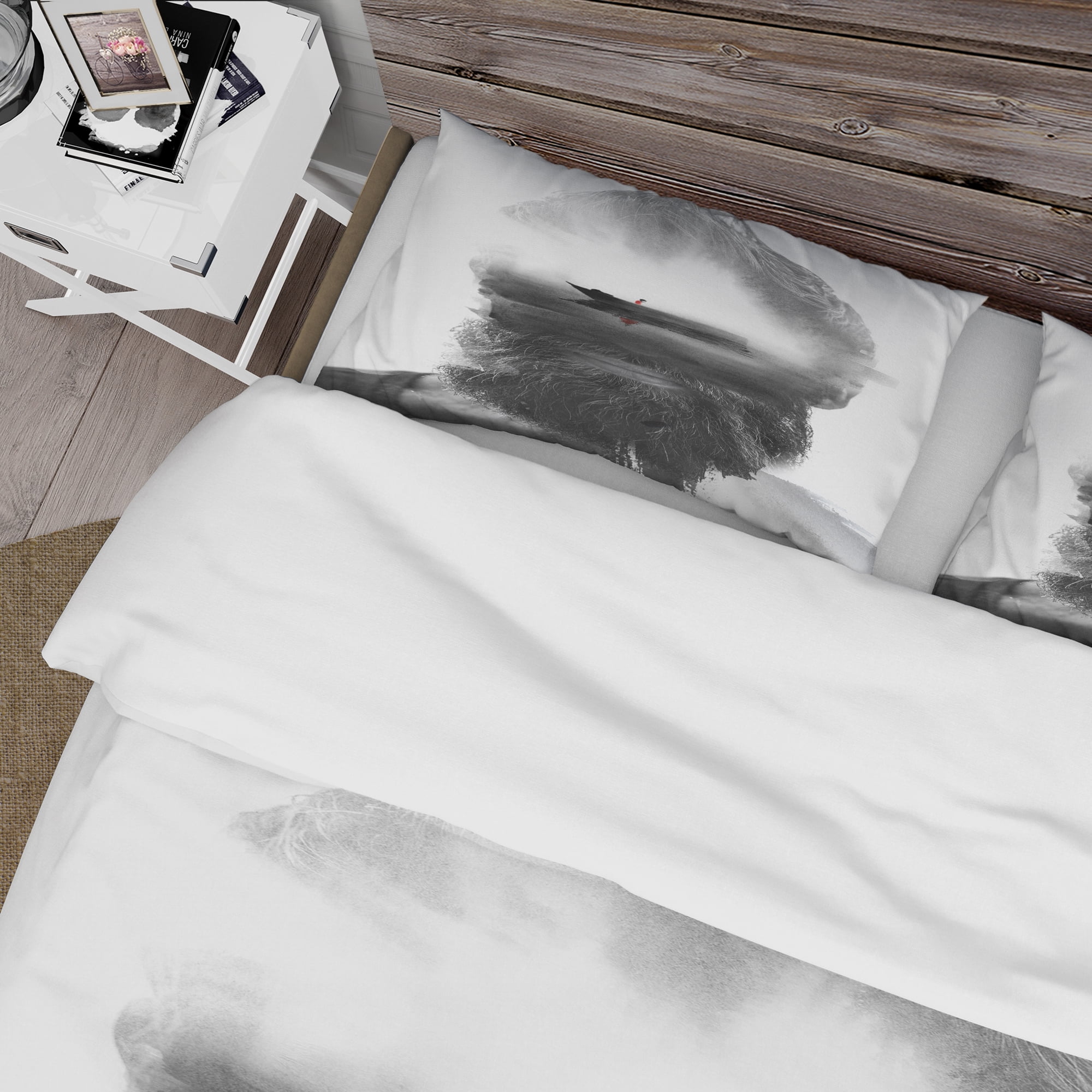Designart 'Floating Boat in Man Portrait' Glamour Duvet Cover Set