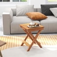 thumbnail image 4 of Costway 14" Compact Folding Side Table with Slatted Tabletop Stable Triangular Structure, 4 of 10