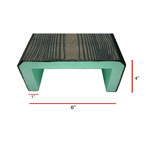 Shelf Floating Rustic Fireplace Mantle, Mantel, 4ft, EBONY FAUX WOOD BEAM