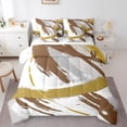 thumbnail image 1 of YST Gradient Abstract Vintage Bedding Comforter Set Ombre Graffiti Design, Grey Beige Brown, Queen Size (7 Count), 1 of 4