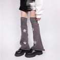 thumbnail image 4 of Subcultures Star Knitted Flared Long Leg Warmers for Women Boot Covers with Thigh High Over Knee Socks Set Streetwear, 4 of 8