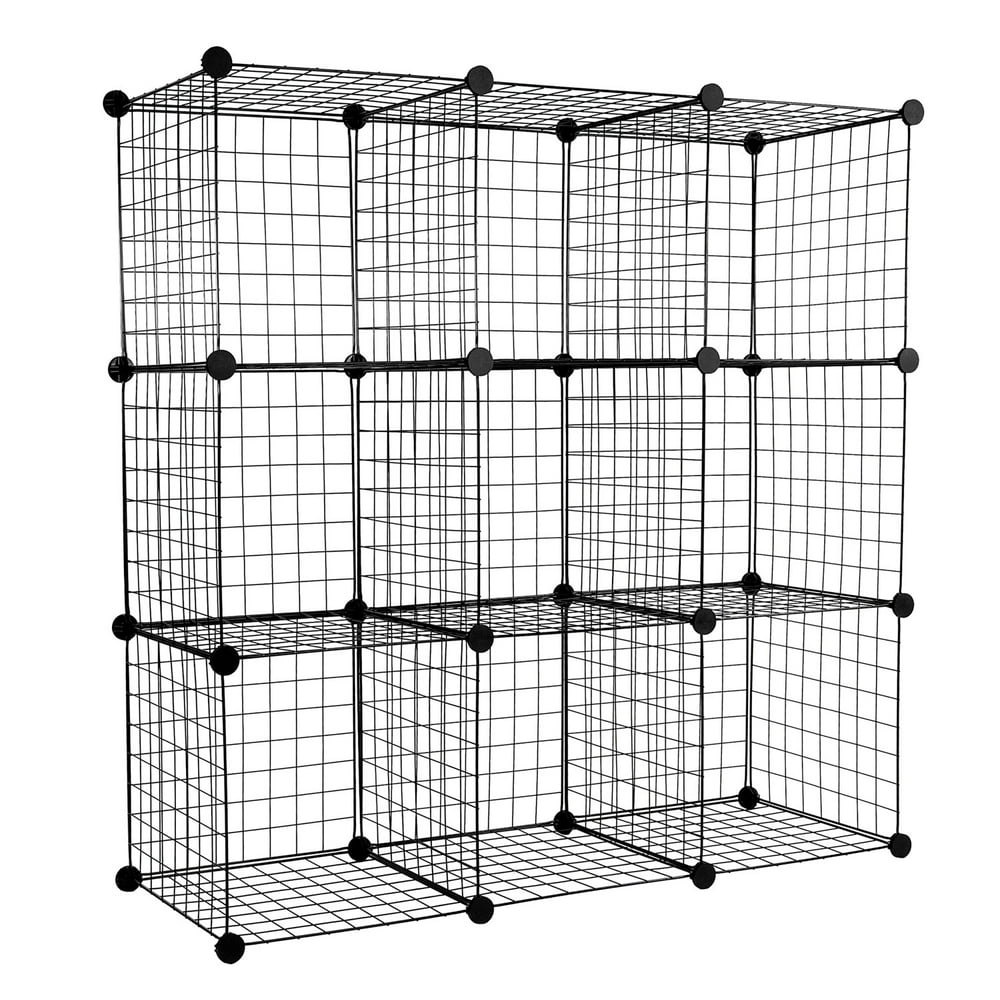 WorkIt! Wire Storage Cubes Modular Wire Shelving Units 9Cube Metal