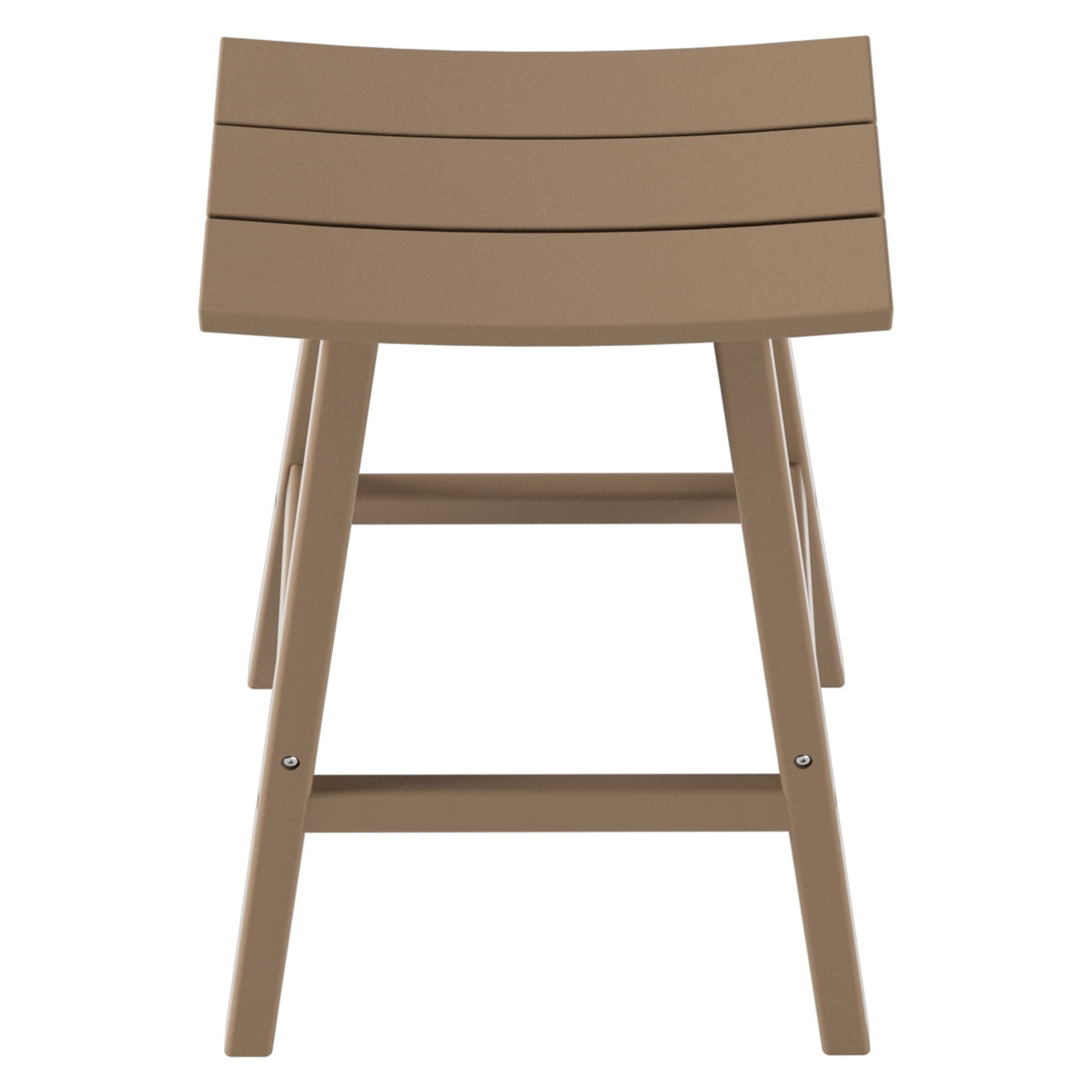 GARDEN 29" Inches Adirondack Plastic Outdoor Bar Stools (Set of 2), Weathered Wood