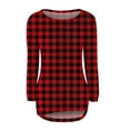thumbnail image 4 of YunPes Cozy Plaid Sweaters for Girls Oversized Long Sleeve Crew Neck Fuzzy Pullover Teen Fall Winter Warm Casual Sweatshirt, 4 of 5