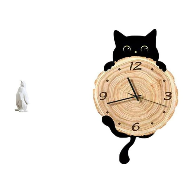 Figura de pingüino de resina con reloj de pared, adorno coleccionable, ideal para decoración de inauguración de casa, oficina, dormitorio, mesa o