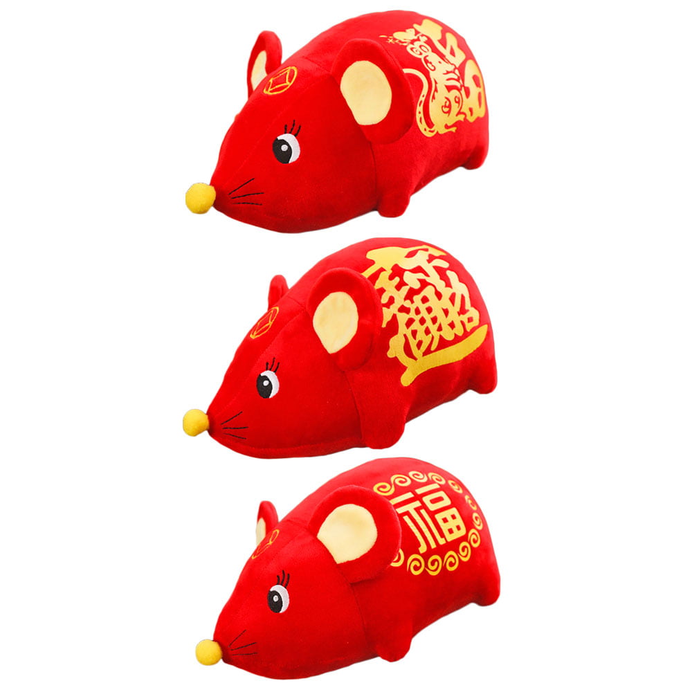 2020 Rat Year Mascot Toy Kawaii Plush Rat Mouse Doll Chinese New Year Decor 
