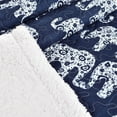 thumbnail image 2 of Lush Decor Elephant Parade Kids Animal Print Sherpa Reverse Throw, 60" x 50", Pink, Single, 2 of 11
