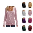 thumbnail image 1 of Womens Glitter Tops 2026 Spring Fashion Y2K Long Sleeve V Neck Loose Velvet Sequin Patchwork T Shirts Rave Outfits, 1 of 8