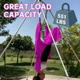 thumbnail image 6 of HECASA 97" Yoga Trapeze Stand with 39ft Violet Swing, Aluminum Frame, 551lbs, Indoor/Outdoor Use, 6 of 11