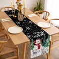 thumbnail image 3 of Black Christmas Table Runner 120 Inches Long Farmhouse Dress Scarves, Snowman Xmas Pine Trees Elk Snowflake Dining Tablerunner for Coffee Table/Kitchen Island/Party Décor, 13" x 120", 3 of 8