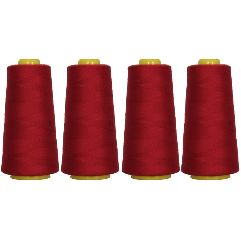 Threadart Polyester Serger Thread - 2750 yds 40/2 - Natural - 56 Colors  Available - 4 Cone Bundle Pack 