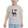 thumbnail image 2 of I Love My Wiener Dachshund Dog Cute Toddler T-Shirts for Boys Girls (Gray, 2T), 2 of 5
