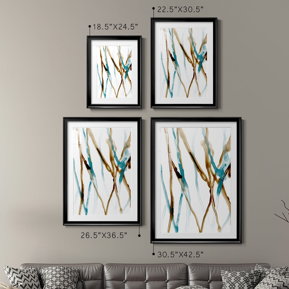 Wexford Home Runnel XVII Premium Framed Print, 26.5" x 36.5" - Ready to Hang, Black (Set of 2)