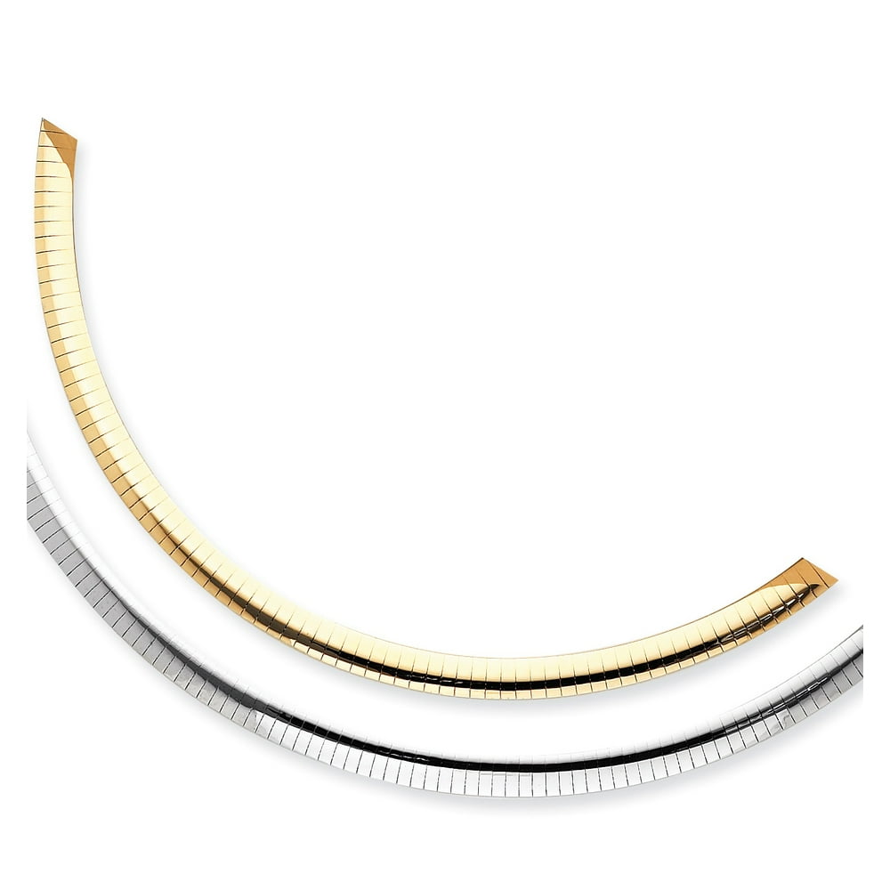 Jewelry 14k TwoTone Gold Reversible 6mm Omega Necklace Omega