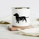 thumbnail image 4 of Taza de esmalte creativa con estampado divertido de perro salchicha, tazas para café, vino, dibujos animados, patas de perro, fiesta, bebida, cerveza, jugo, leche, regalos para amantes de los perros, 4 of 5