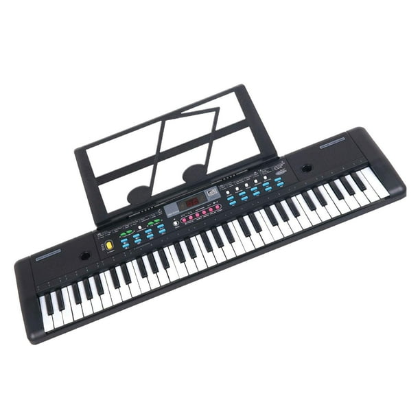 Teclado de piano eléctrico, teclado de piano digital, práctico cable USB con soporte para hojas 61