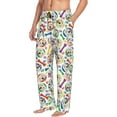 thumbnail image 3 of Mens Pajama Pants - Soft Sleep & Lounge Pants for Men, Colorful Labrador Retriever Dog Cuteness Casual PJ Bottoms Pants with Pockets, 3 of 5