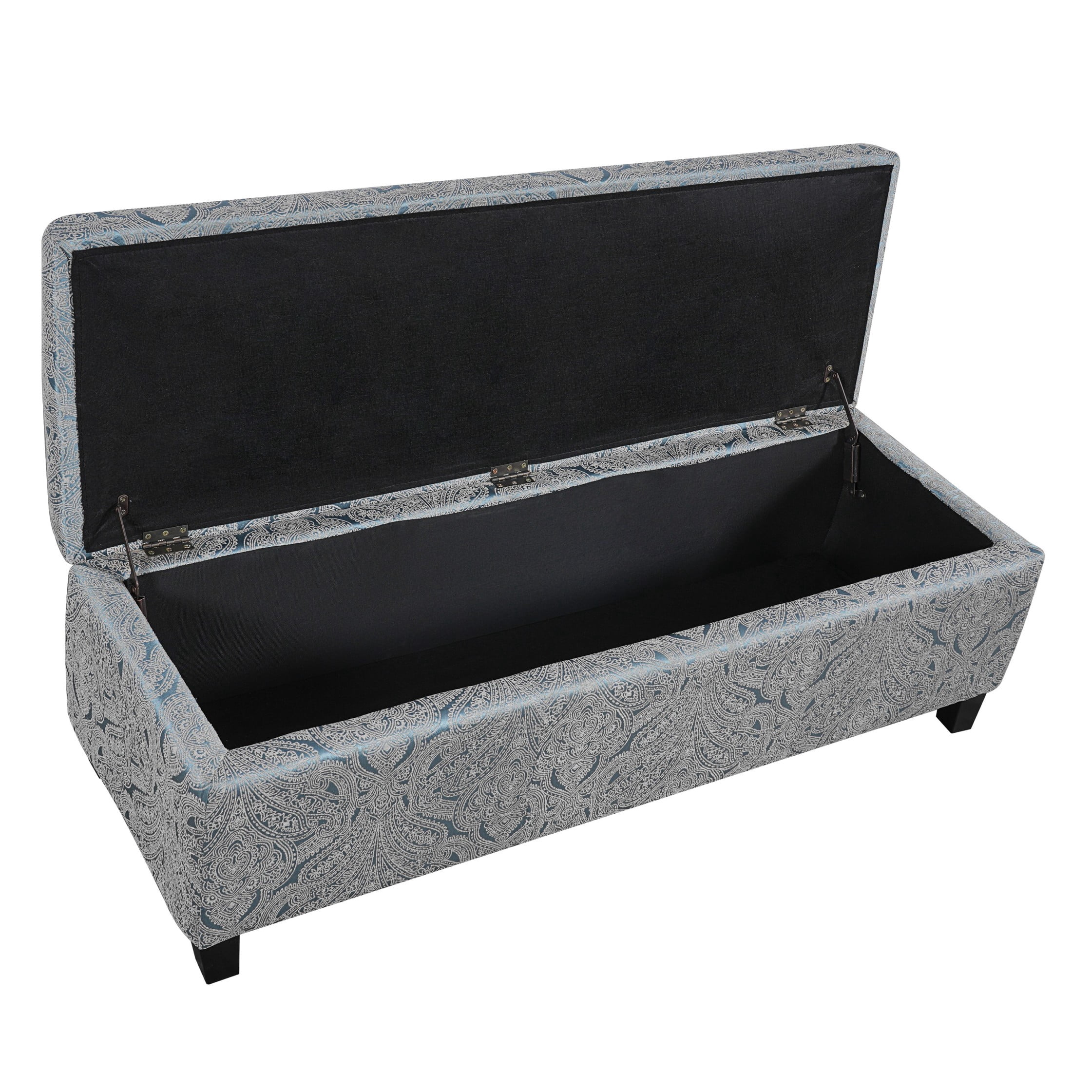 Christopher Knight Home 51" Storage Ottoman Bench, Upholstered Lift-Top with Wood Legs, Jacquard